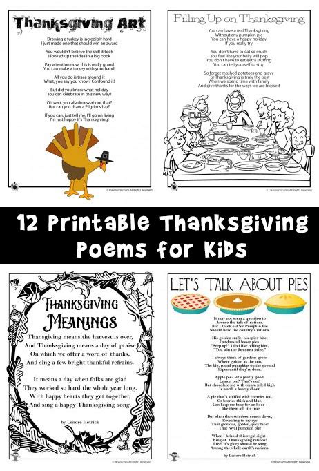 Thanksgiving Kids Poems Woo Jr Kids Activities
