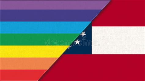 Flags Of Lgbt And Georgia Collaboration Between Lgbt And Georgia Stock Illustration