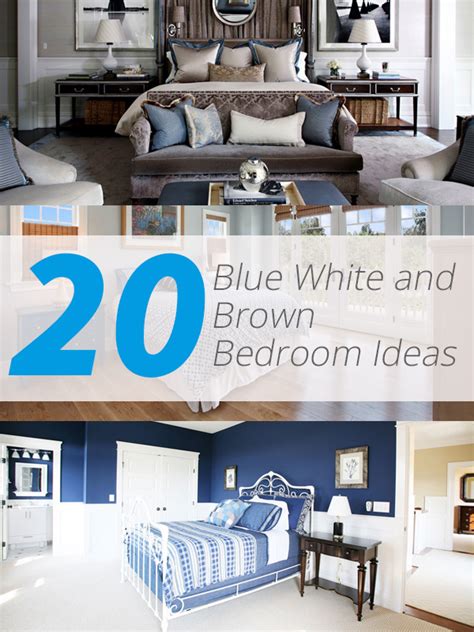 Accent color combinations for small brown bedroom #bedroomdesign. 20 Blue, White and Brown Bedroom Ideas | Home Design Lover
