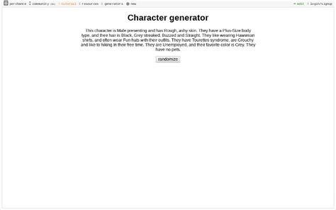 Character Generator ― Perchance