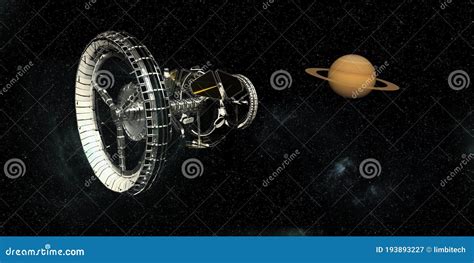 Spaceship Futuristic Space Travel 3d Illustration Stock Illustration