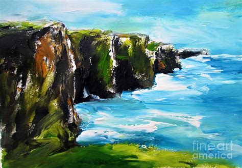 Cliffs Of Moher Paintings Painting By Mary Cahalan Lee Aka Pixi