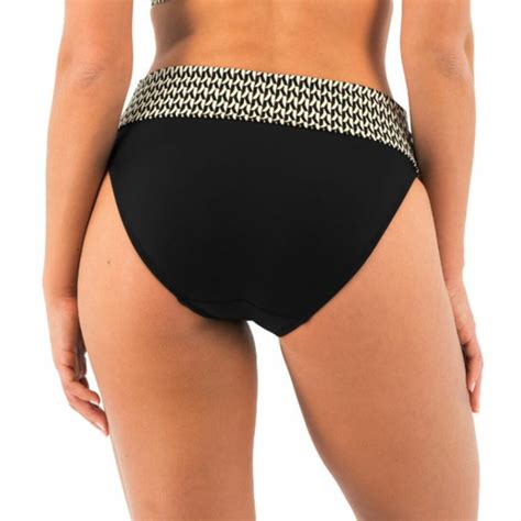 Plavky spodní díl FANTASIE SWIM KOH LIPE FOLD BIKINI BRIEF BLACK AND CREAM Caresse BraExpert