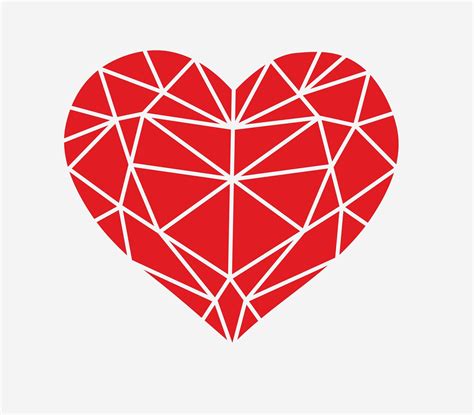 Geometric Heart Svg File Cut Out Heart Vector Template Digital Etsy