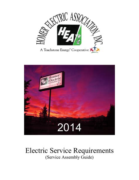 Electric Service Requirements Homer Electric Association Inc