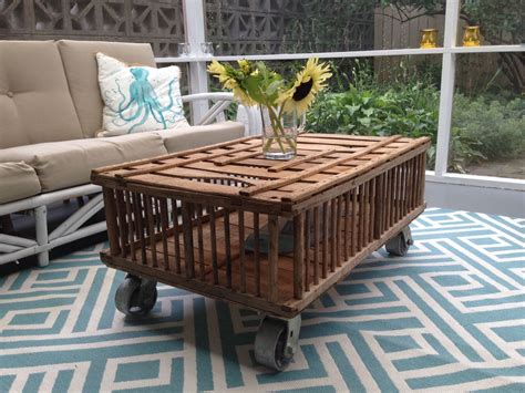 An Old Chicken Crate I Turned Into A Table For My Sunroom Crate