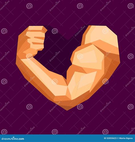 Heart Flexing Muscles Cartoon Character 50631481
