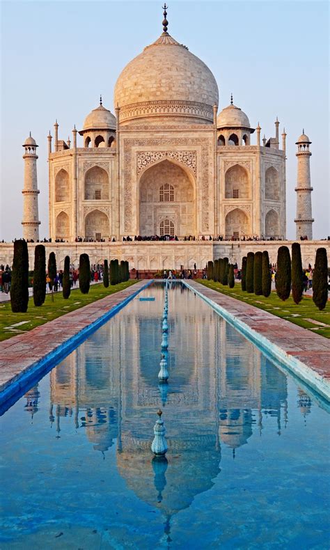 The Taj Mahal Vertical Frame With Reflection Wonders Of The World