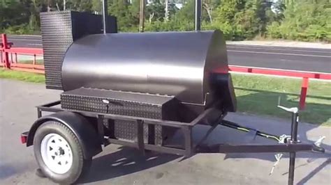 Wood Or Charcoal Pit Rotisserie Smoker And Cooker Trailer Youtube