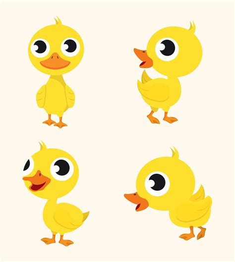 Collection Of Cute Happy Yellow Ducks 1750077 Vector Art At Vecteezy