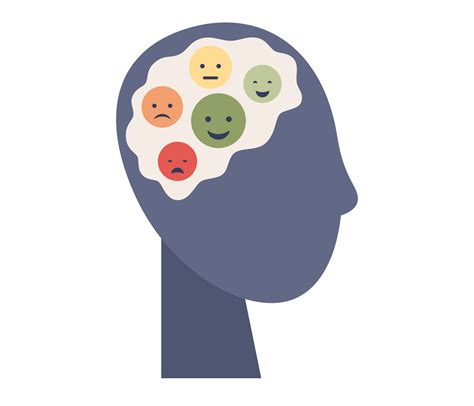 Emotions In Head Icon Mood Swing Mental Health Concept Vector Flat