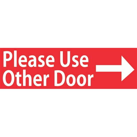 10in X 3in Red Right Please Use Other Door Magnet Door Magnetic Sign Magnets