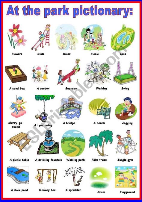 At The Park Pictionary Esl Worksheet By Ben 10 Vocabulary Worksheets