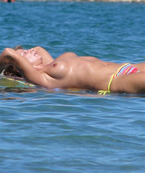 Floating Topless On Beach Water September 2014 Voyeur