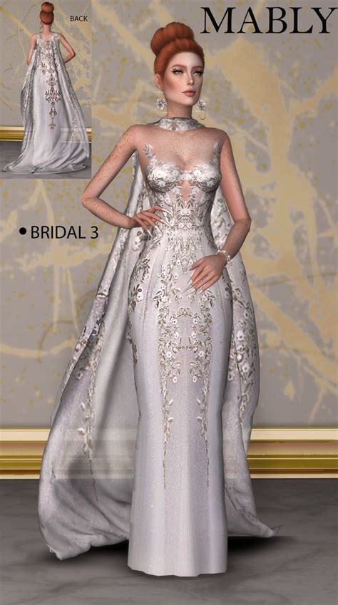 Bridal 3 Mably Dress Cape Ts4adultacc Ts4adultfullbody