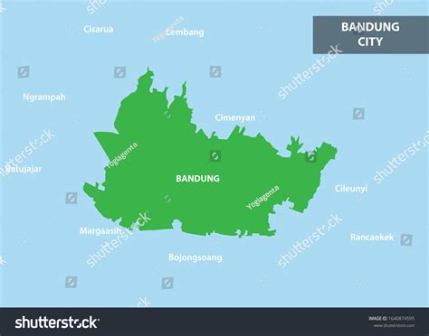 Map Bandung City Indonesia Stock Vector Royalty Free 1640874595