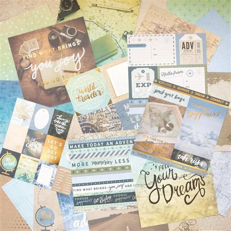 Travelogue Scrapbook Paper Travel Themed Paper Go Explore Etsy In