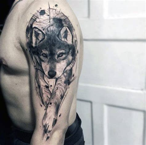 50 Wolf Watercolor Tattoo Designs For Men Cool Ink Ideas