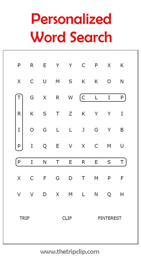 Make Your Own Printable Word Search