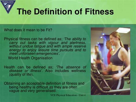Maintaining fitness through good nutrition and exercise. Fitness components