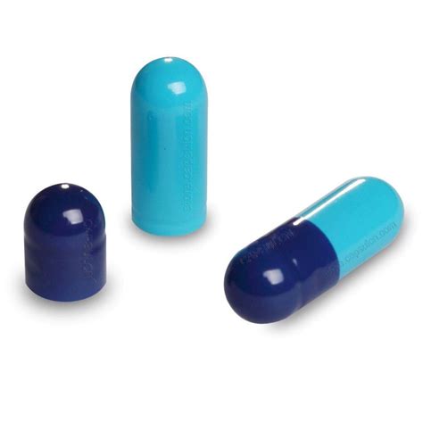 Size 0 Dark Blue Light Blue Empty Gelatin Capsules Capsulcn
