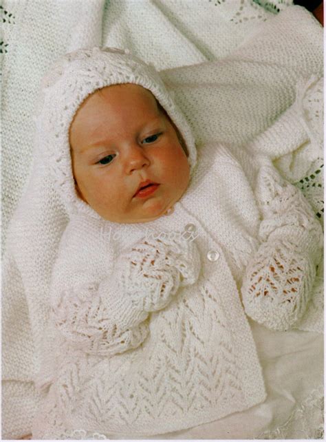 Baby Layette Knitting Pattern Pdf Download 3ply Baby Matinee