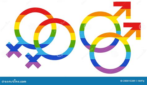 Gay And Lesbian Symbols Lgbt Vector Illustration Stock Vector Illustration Of Button Cross