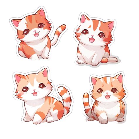 Aesthetic Cat Sticker Various Poses Aesthetic Cat Sticker Png