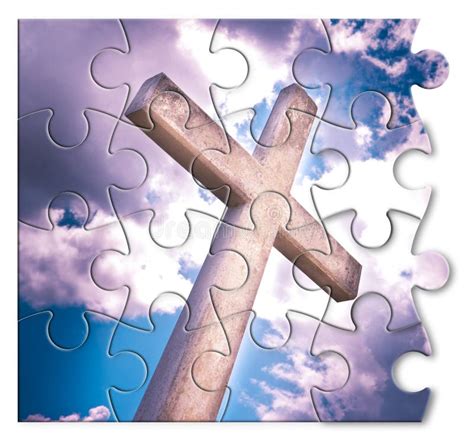 Rebuild Or Losing Our Faith Christian Cross Concept Image In Jigsaw