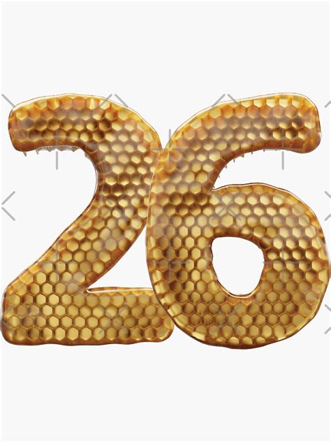 26 Number 3d Honey Numbers Font Sticker For Sale By Hellofromaja