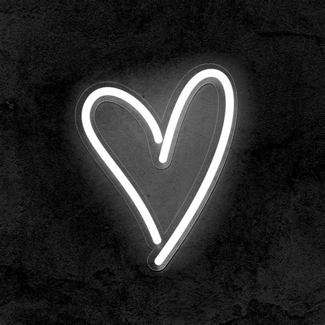 heart neon sign black and white aesthetic neon wall signs white aesthetic