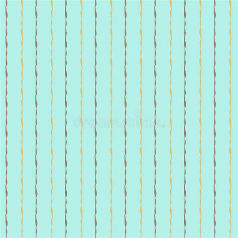 Hand Drawn Vector Seamless Pattern Turquoise And Golden Stripes