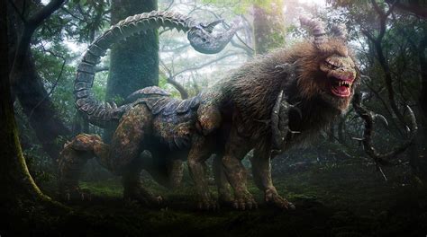 Download Creature Tail Horns Fantasy Chimera Hd Wallpaper