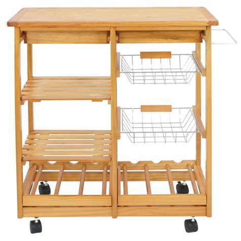 Search all products, brands and retailers of kitchen trolleys: Zeny Kitchen Cart Island - Home Rolling Wooden Dining ...