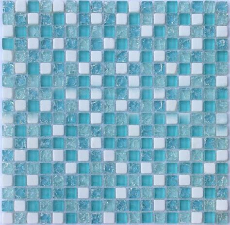 Crackle Glass Mosaic Tile Backsplash Blue Mosaic Stone Tiles Stbl001