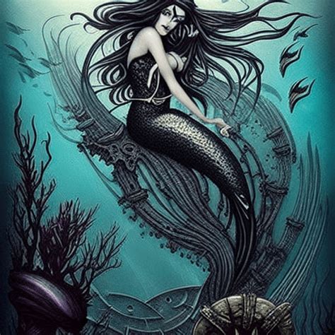Beautiful Evil Mermaid Graphic · Creative Fabrica
