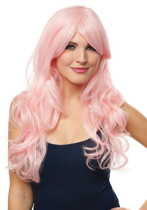 styleable pink wig for adults