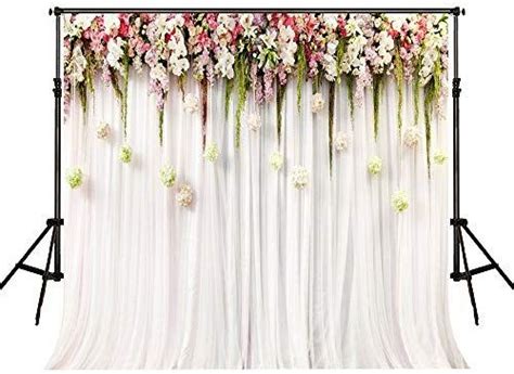10x10ft Pink Floral Backdrops For Photography White Lace