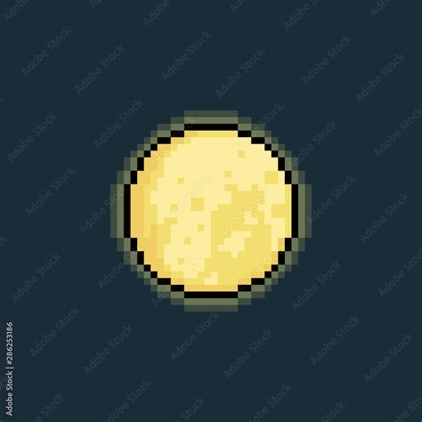 Pixel Art 8bit Moon Icon With Glowing Light8bit Stock Vector Adobe