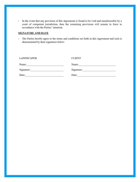 Printable Lawn Care Service Agreement