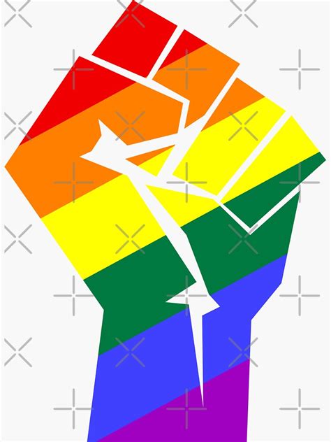 gay pride flag with fist