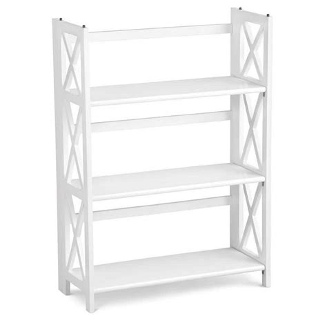 Casual Home 38 In White Wood 3 Shelf Etagere Bookcase With Open Back