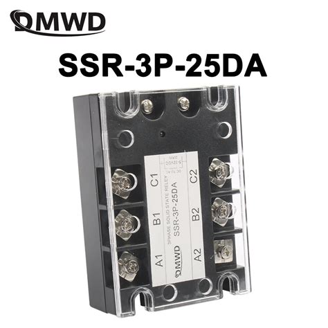 25a Dc Control Ac Three Phase Solid State Relay Ssr Ac Three Ssr 3p