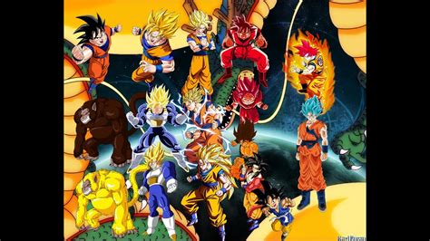 Dragon Ball Z Super Gt Todas Las Transformaciones De Goku