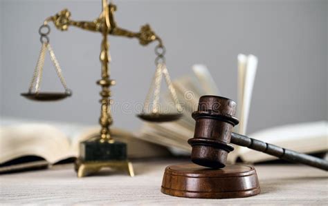 Scale Of Justice Wooden Judge S Gavel The Criminal Law Stock Photo