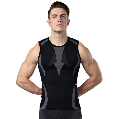 Men S Fitness Vest Bodybuilding Elastic Breathable Sleeveless Shirt