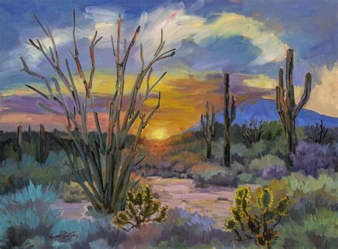 Gods Day Sonoran Desert Painting By Diane Mcclary Pixels Merch