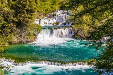 Waterfall In Krka National Park Dalmatia Croatia Stock Photo Image