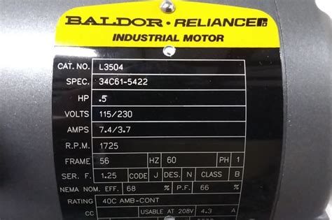 Baldor Electric L3504 General Purpose Motor Totally Enclosed Fan