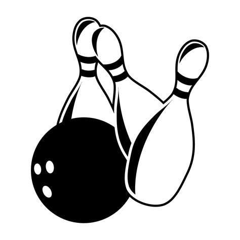 Black And White Ten Pin Bowling Alley Ball And Pins Vector Art At Vecteezy